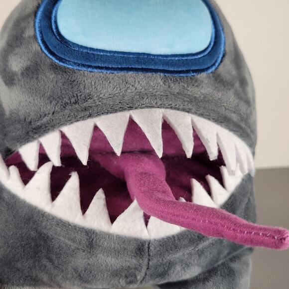 Among Us Plush Crewmate Impostor 12" Toy Gray with Teeth Tongue Toikido 2021 - Picture 5 of 15